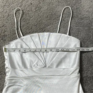 Lulu’s Little White Satin Dress, Size medium, NWT‎ thumbnail 13