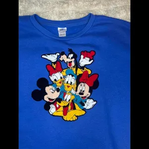 Vintage Disney blue crocheted sweatshirt Size Large thumbnail 4