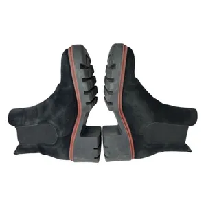 Antonio de Faria Black Suede Chunky Heeled Chelsea Boots thumbnail 9