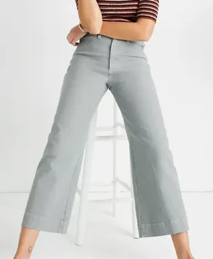 Madewell size 27 tan wide leg crop pants thumbnail 1