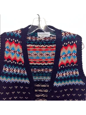 Vintage 90s Multicolor Knit Sweater Vest thumbnail 3