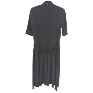 Lauren Ralph Lauren Black Mock Neck Belted Classic Fit &‎ Flare Midi Dress Sz 10 thumbnail 3