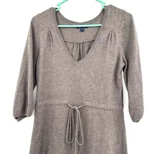 Gap size Small brown sweater dress fitted‎ waist with tie thumbnail 3