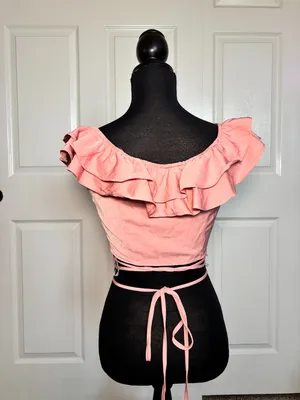 Superdown Cynthia wrap top in peach (size S) thumbnail 5
