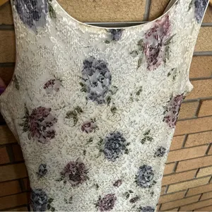 Vintages 80s 90s Ronni Nicole Floral Lace Overlay Maxi Sleeveless Dress Size 14 thumbnail 2