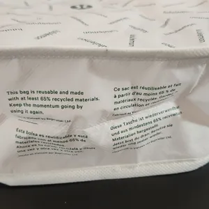 Lululemon Reusable White and Green Tote Bag thumbnail 7