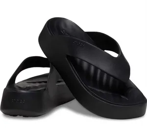 CROCS Black Platform Thong Sandals for Women thumbnail 1