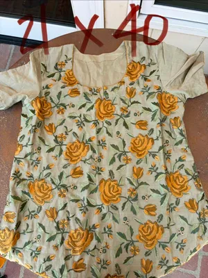 Anthropologie green & orange floral print boho tunic/ dress - fits sz s-L #festivalvibes #boho #summer #eurosummer thumbnail 5