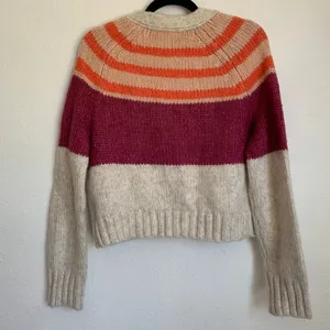 NWT American Eagle Colorblock Striped Wool Blend Knit‎ Cardigan in Cream thumbnail 4