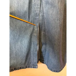 Vtg Premier Denim Jumper Dress M Button Front 90s Cottagecore Pinafore Maxi Jean thumbnail 7