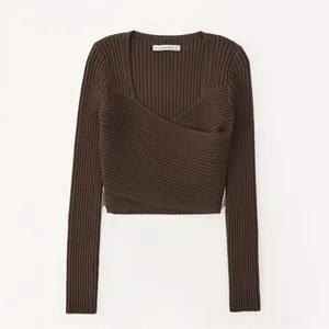 Abercrombie & Fitch LuxeLoft Slim Wrap Sweater Size S Brown Quiet Luxury Fall thumbnail 10