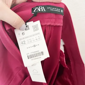 [ZARA] Red High Rise Straight Leg Ankle Length Trouser Work Career Pants NWT 10 thumbnail 10