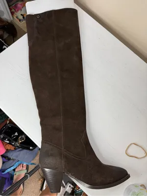 Frye June Over The Knee Boot Chocolate Suede Sz 6 Sample Sale thumbnail 4