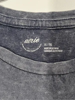 Aerie Vintage T-Shirt Hand Dyed Gray Size XL 100% Cotton thumbnail 2