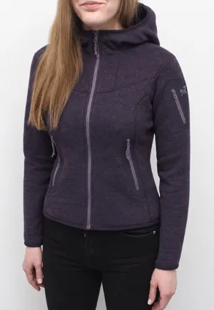 Arc'teryx Covert Hoodie Purple Fleece Jacket Full Zip Outdoor Gorpcore Womens Sm thumbnail 1