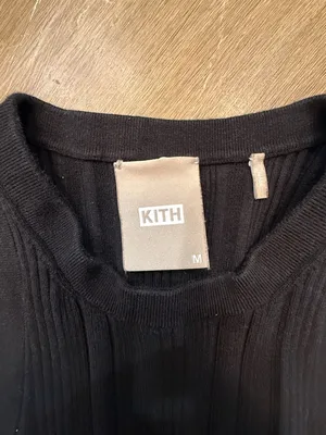 Kith Black Ribbed Sleeveless Bodycon Mini Dress Sz M thumbnail 5