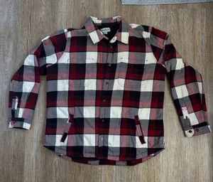 Carhartt Women’s XL Fleece Lined Flannel Shacket Buffalo Plaid Red Black White thumbnail 1