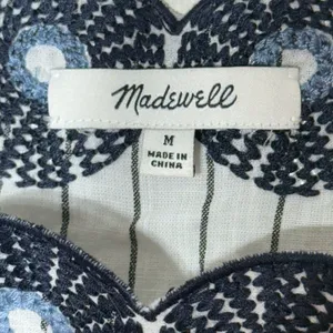 Madewell Striped Dress with Black Floral Neckline Dress Sz M thumbnail 8