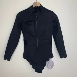 WISKII Long Sleeve Zip Front Swimsuit One Piece Black Lux Surf Womens New Large thumbnail 5