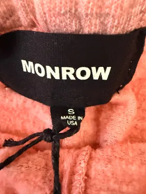 NWT MONROW Original Fleece Ultimate Shorts Pink Heather Made in USA Pull On S thumbnail 4