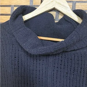 Free People Black Chenille Cowl Neck Sweater Size‎ Small thumbnail 3