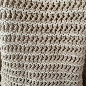 American Eagle Crochet Knit Sweater Women’s S Beige Open Knit Long Sleeve NWT thumbnail 5