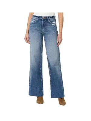 Kensie The Kaya High Rise Wide Leg Jeans blue raw frayed hem size 6 Casual thumbnail 8