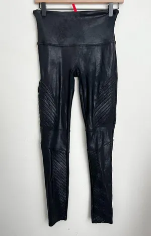 SPANX women Moto Faux Leather Leggings L thumbnail 2