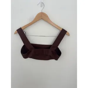 Peppermayo Chocolate Brown Square Neck Crop Top Smocked Back Size US 2 AU‎ 6 thumbnail 2
