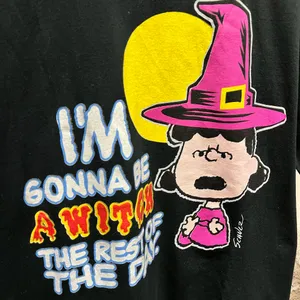 Peanuts Vintage 90s Lucy I'm Gonna Be A Witch Halloween Tee Charlie Brown Adult thumbnail 2