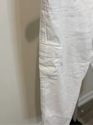 Chico’s White Linen Blend Cargo Utility Pants Size 0.5 / Approx. US 6 thumbnail 4