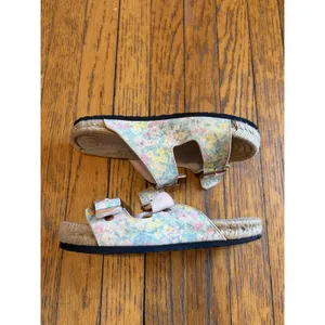 LoveShackFancy x Manebí Nordic Floral Leather Espadrille Slides thumbnail 6