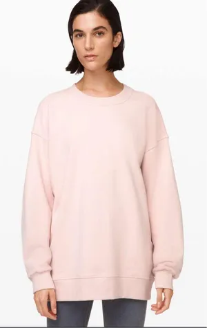 Lululemon Oversized Pink Crew Neck Sweatshirt thumbnail 1