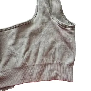 Ribbed Comfort‎ Y2K Bra Top Wireless Pullover Stretch Sleep Active Gray Large thumbnail 6