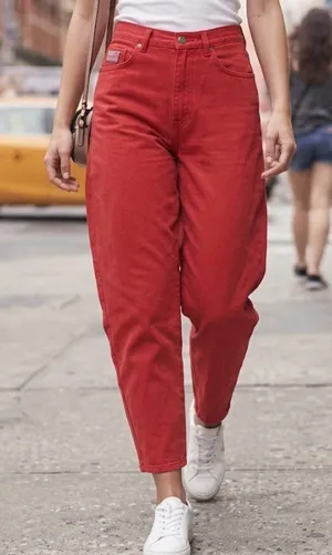 Vintage Red Barrel Jeans | 90s High Waisted Cotton Denim Pants (Size 10) thumbnail 1