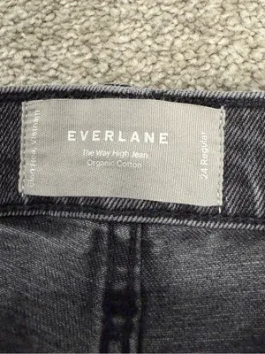 Everlane Way-High Jean Washed Black Wide Leg Jeans Size 24 Regular WW-GHB-4474B thumbnail 2