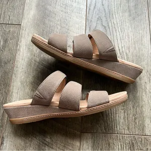 Dansko Allyson Textured Nubuck Leather Sandals in Stone Size 40 Slip On Slides thumbnail 9