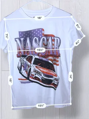 NASCAR Vintage-Vibe Graphic T-Shirt | White Short Sleeve Stock Car Tee thumbnail 8