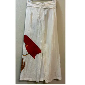 VINCE Floral Twist Front Maxi Skirt Abstract White Draped Resort Women’s Small thumbnail 11