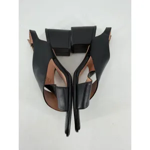 J Crew Dylan Block Heel Sandal Womens 8.5 Black Leather Criss Cross Minimalist thumbnail 3