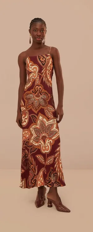 Farm Rio Leopard Paisley Maxi Slip Dress thumbnail 1