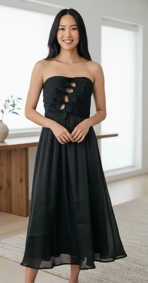 NWT Petal‎ and Pup Mila Strapless Midi Dress Large thumbnail 1
