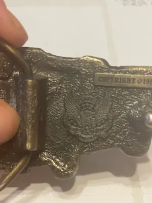 Vintage Men's Belt Buckle Red Fire Engine Fighting Metro Fire Dept. America 1981 thumbnail 7