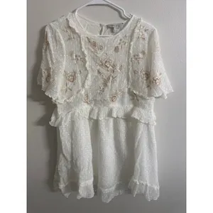 Anthropologie Ranna Gill Basilia Embroidered Tunic Dress Women Size Large thumbnail 2