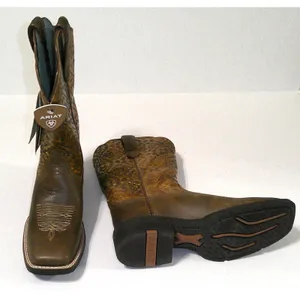 New NWT NIB Boots Womens 5.5 Ariat Round Up Western Metallic Copper Blanket Embo thumbnail 3