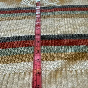 Hollister Striped Cropped Sweater - White, Red, Brown, Tan Size XS Cozy, Y2K thumbnail 5