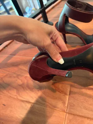Alexander Wang Burgundy Colette Stingray Sandals Size 38 thumbnail 6