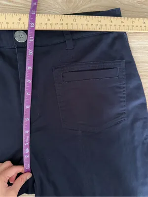 Wit & Wisdom 10 Skyrise V-Yoke‎ Spade Pocket Wide Leg Pants Utility Navy Relaxed thumbnail 7