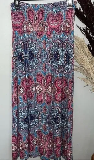 Artisan NY Boho Maxi Skirt Size S Small Wide Elastic Waistband Long Colorful thumbnail 1