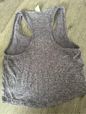 Women's Gray Racerback Tank Top (S) thumbnail 3